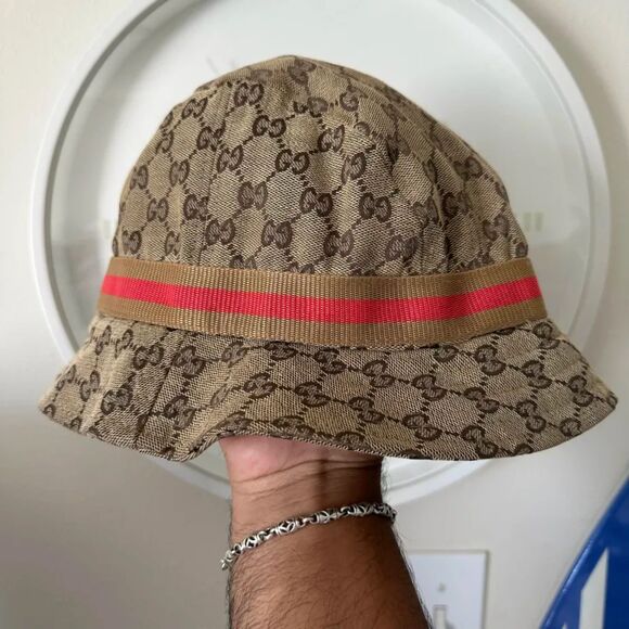 Vintage Gucci Monogram All Over Print Bucket Hat Size XL - Picture 4 of 9